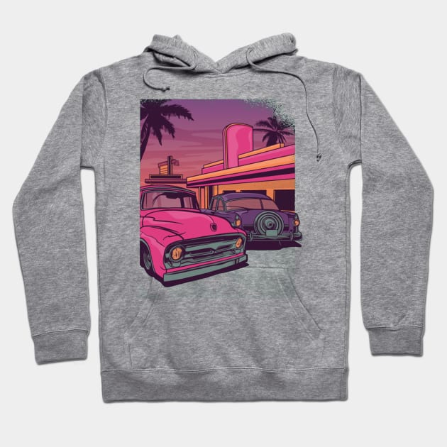 Vintage Car Diner Hoodie by consigliop